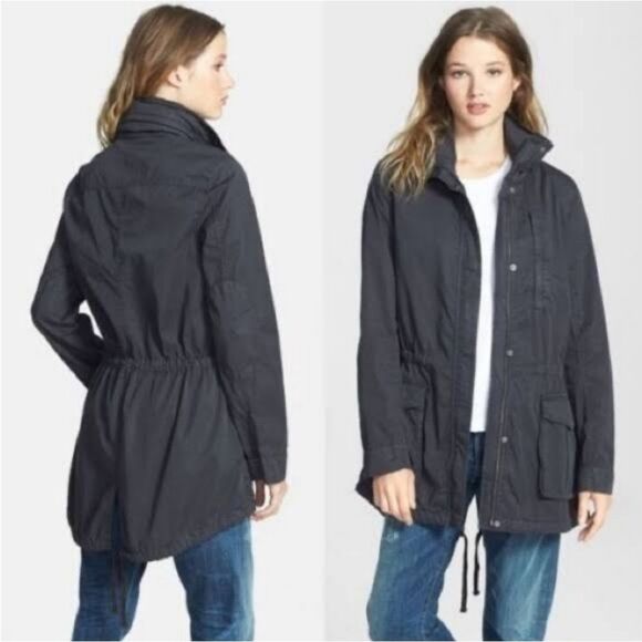 JAMES PERSE Women's Off Black Hooded Utility Jacket Size 1 / Small - Picture 3 of 15